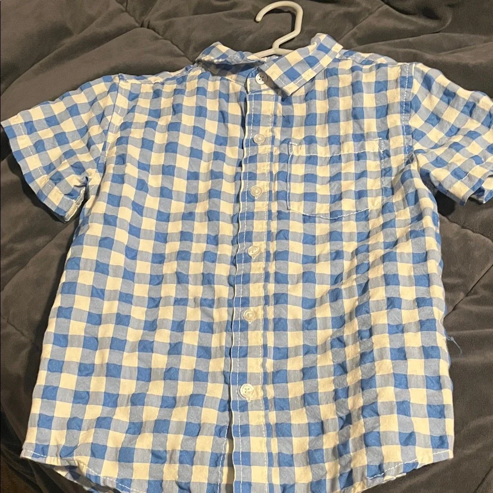 Cat & Jack Blue and Cream Plaid Shirt